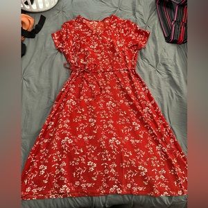 Reddish flower dress